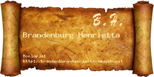 Brandenburg Henrietta névjegykártya