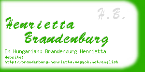 henrietta brandenburg business card